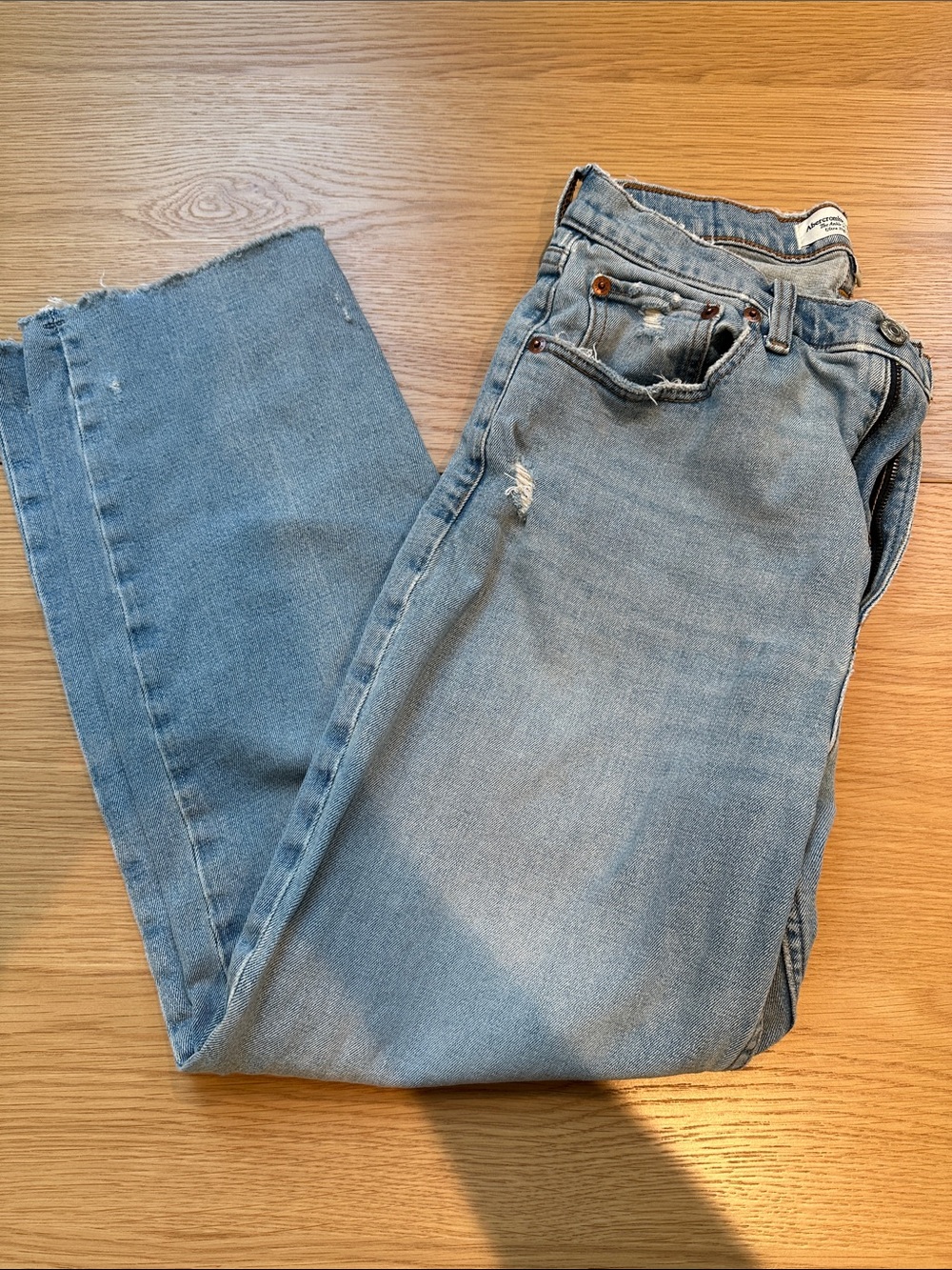 Abercrombie & Fitch Pale Blue Straight-Leg Jeans